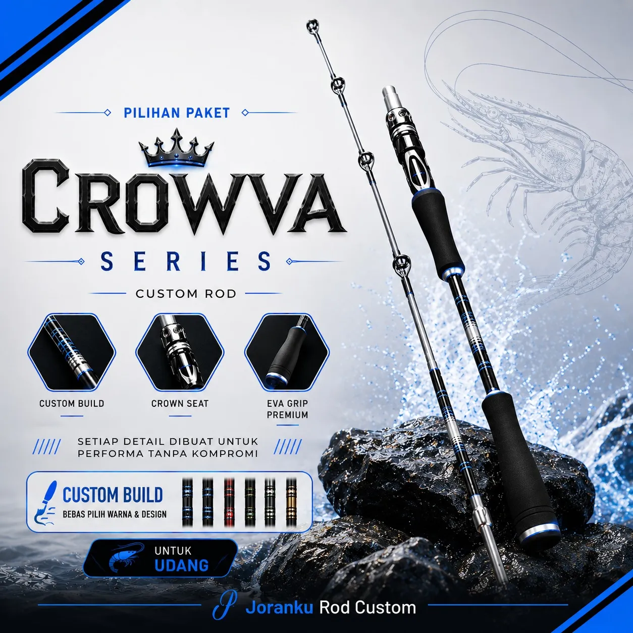 Joran Udang Custom CROWVA SERIES