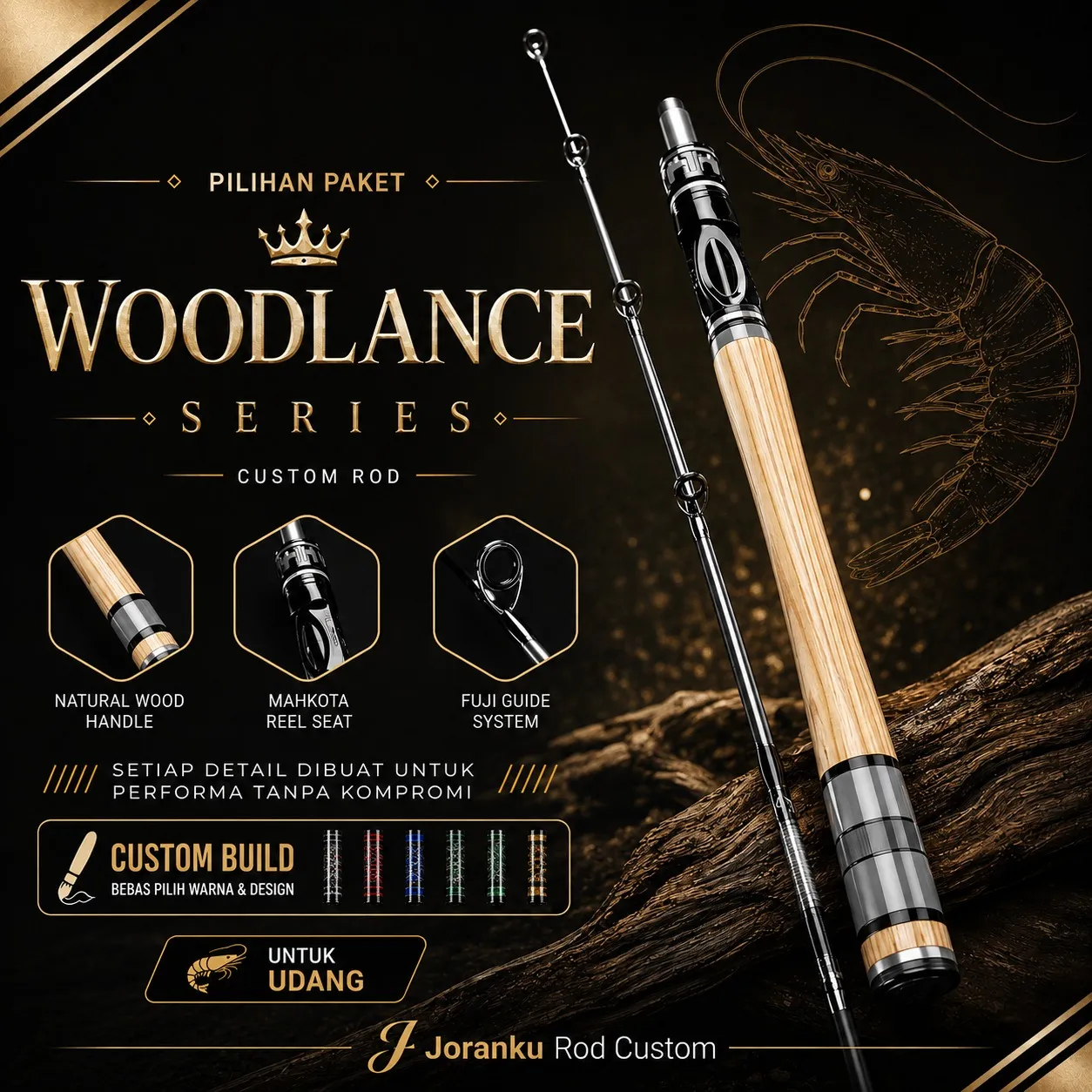 Joran Udang Custom WOODLANCE SERIES