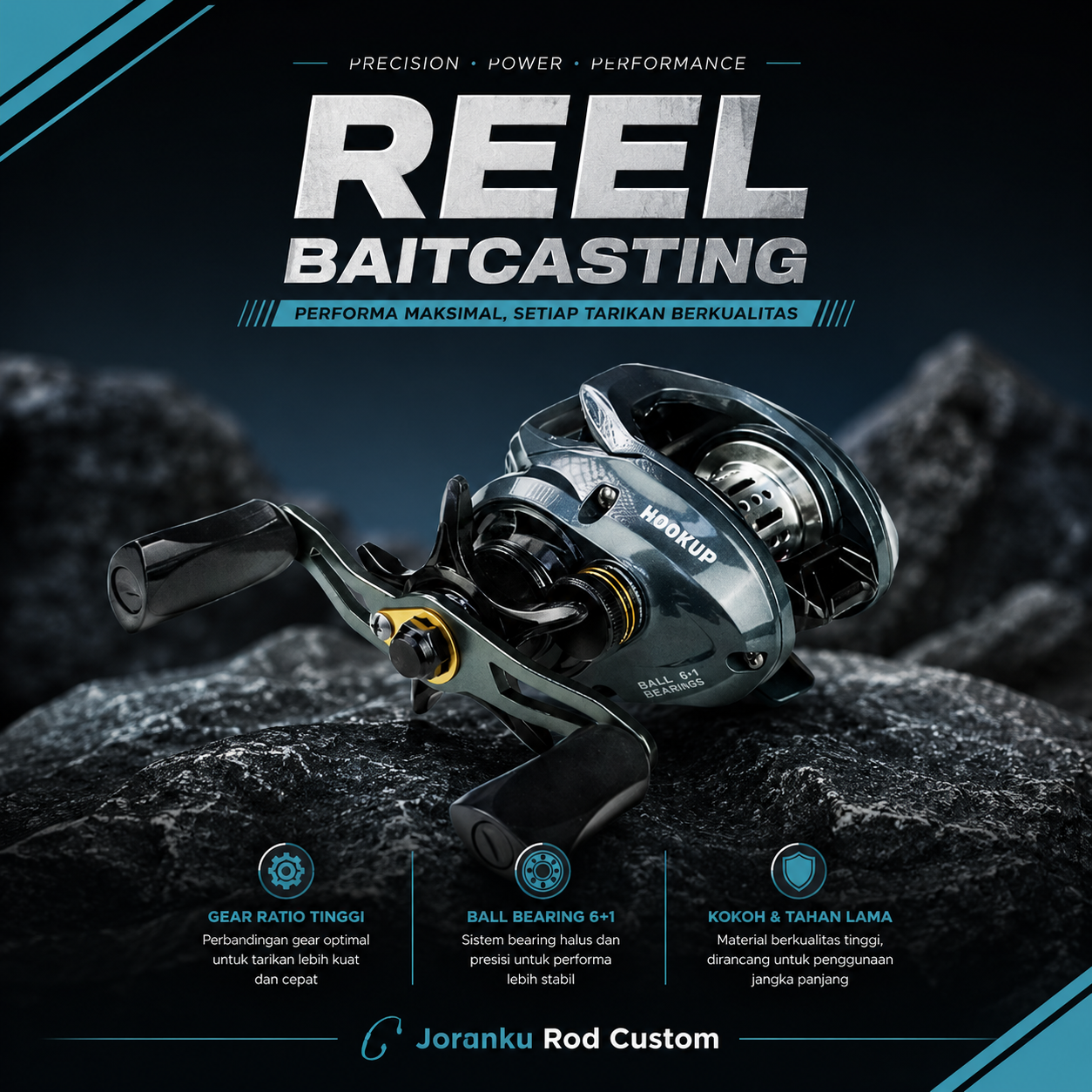 Reel Baitcasting HOOCKUP GREY